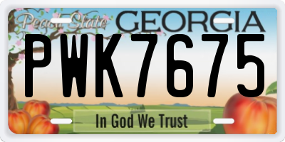 GA license plate PWK7675
