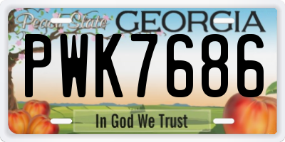 GA license plate PWK7686