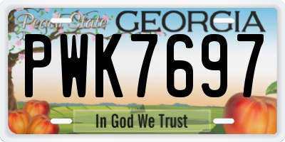 GA license plate PWK7697