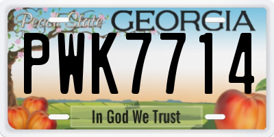 GA license plate PWK7714