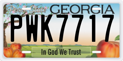 GA license plate PWK7717