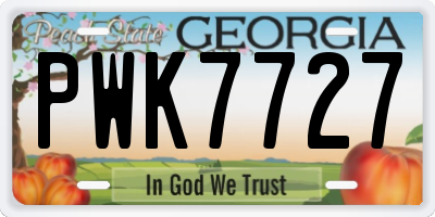 GA license plate PWK7727