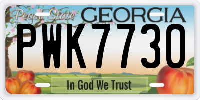 GA license plate PWK7730