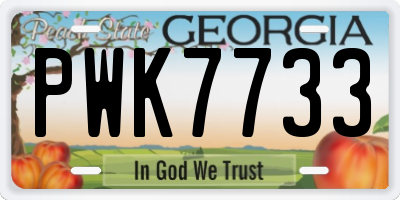 GA license plate PWK7733