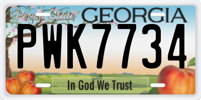 GA license plate PWK7734
