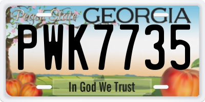 GA license plate PWK7735