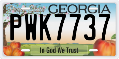 GA license plate PWK7737