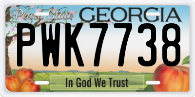 GA license plate PWK7738