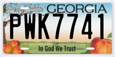 GA license plate PWK7741