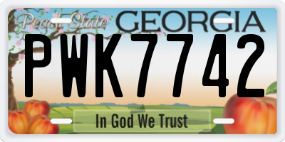 GA license plate PWK7742