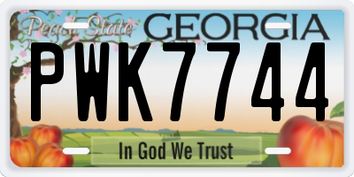 GA license plate PWK7744