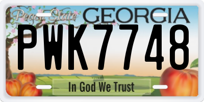 GA license plate PWK7748