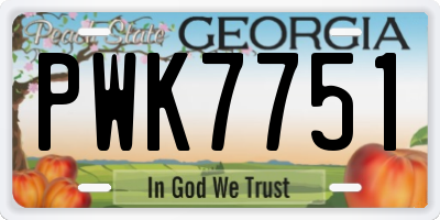GA license plate PWK7751