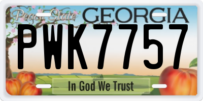 GA license plate PWK7757
