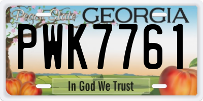 GA license plate PWK7761