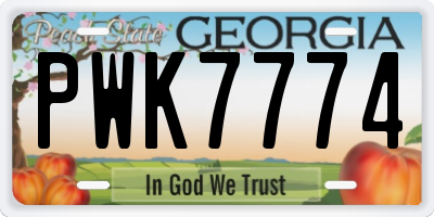 GA license plate PWK7774