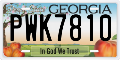 GA license plate PWK7810