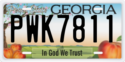 GA license plate PWK7811