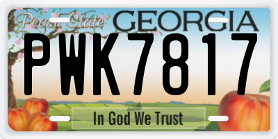 GA license plate PWK7817