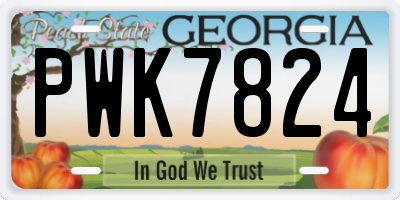 GA license plate PWK7824