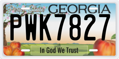 GA license plate PWK7827