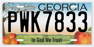 GA license plate PWK7833