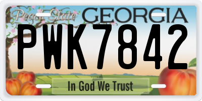 GA license plate PWK7842