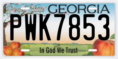 GA license plate PWK7853