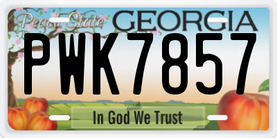 GA license plate PWK7857
