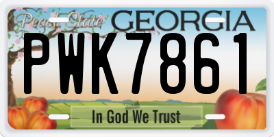 GA license plate PWK7861