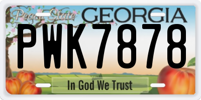 GA license plate PWK7878