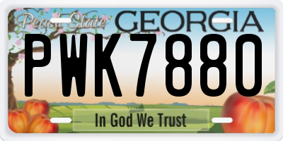 GA license plate PWK7880