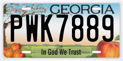GA license plate PWK7889