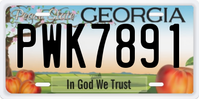 GA license plate PWK7891