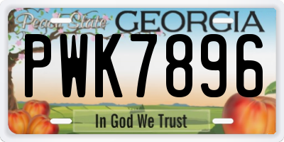 GA license plate PWK7896