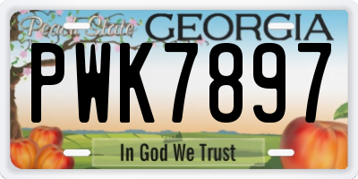 GA license plate PWK7897