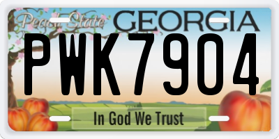 GA license plate PWK7904