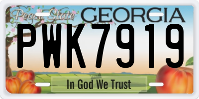 GA license plate PWK7919