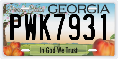 GA license plate PWK7931