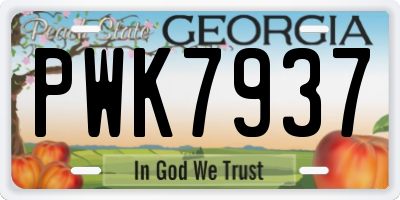 GA license plate PWK7937