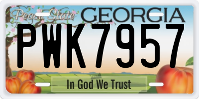 GA license plate PWK7957