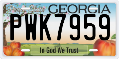 GA license plate PWK7959