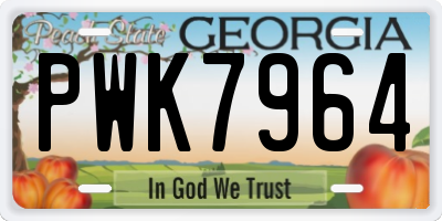 GA license plate PWK7964