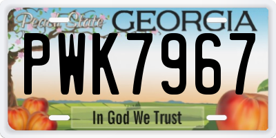 GA license plate PWK7967