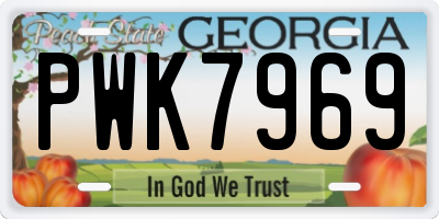 GA license plate PWK7969