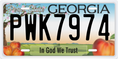 GA license plate PWK7974
