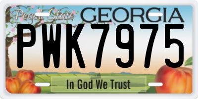 GA license plate PWK7975