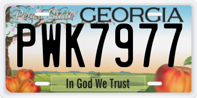 GA license plate PWK7977