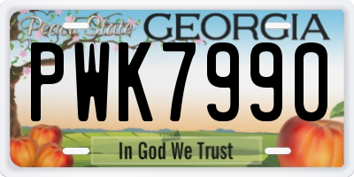 GA license plate PWK7990