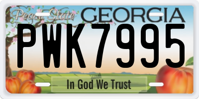 GA license plate PWK7995